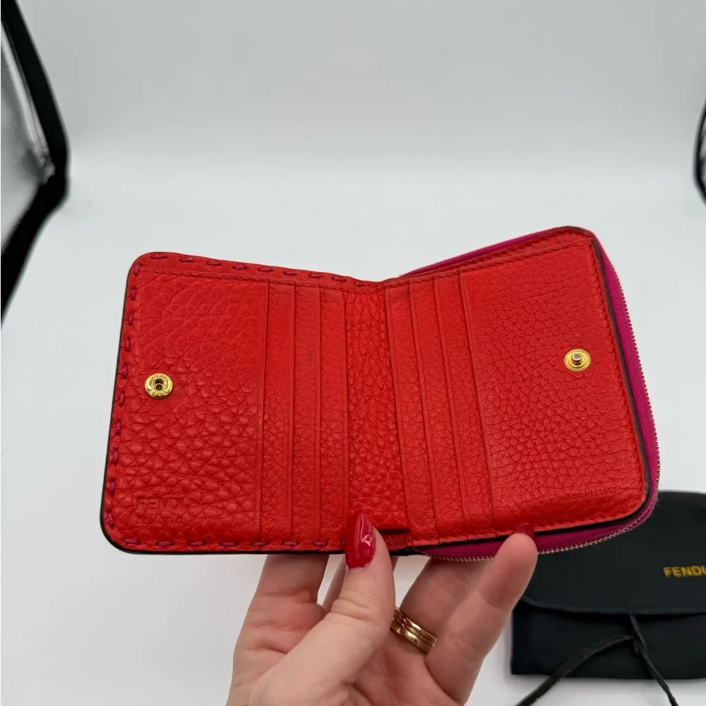 Fendi Celleria Leather Compact Wallet - Picture 5 of 8
